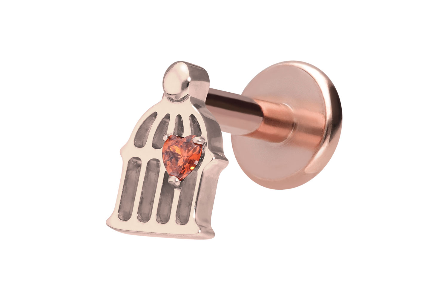 Titan Labret Piercing mit Innengewinde KÄFIG